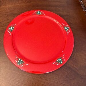 Waechtersbach Red Christmas Tree 12.25" Cake Snack Serving Plate Platter Tray